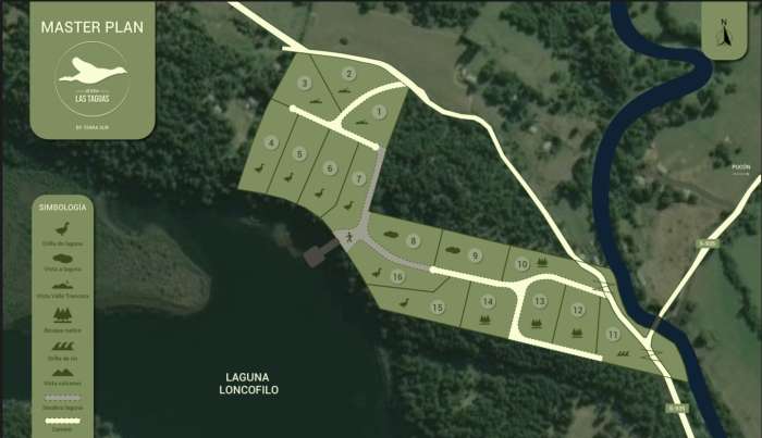 Plans Venta Parcelas con orilla de Laguna en Loteo Reserva Las Taguas