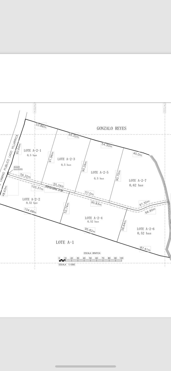 Planos Venta Parcelas en loteo Lefun con vista al volcn Villarrica