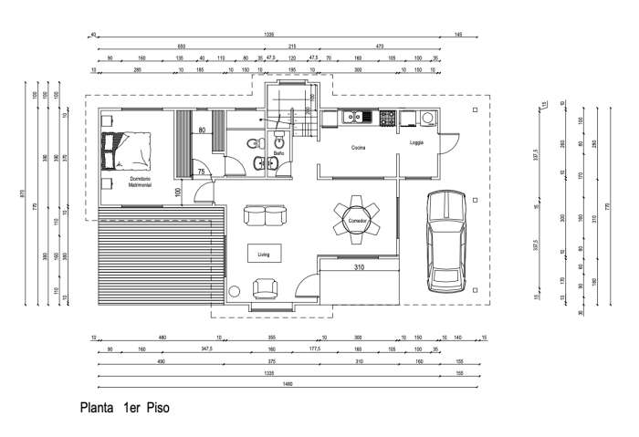 Planos Venta Casa  N 26 en Condominio Brisas de Quelhue